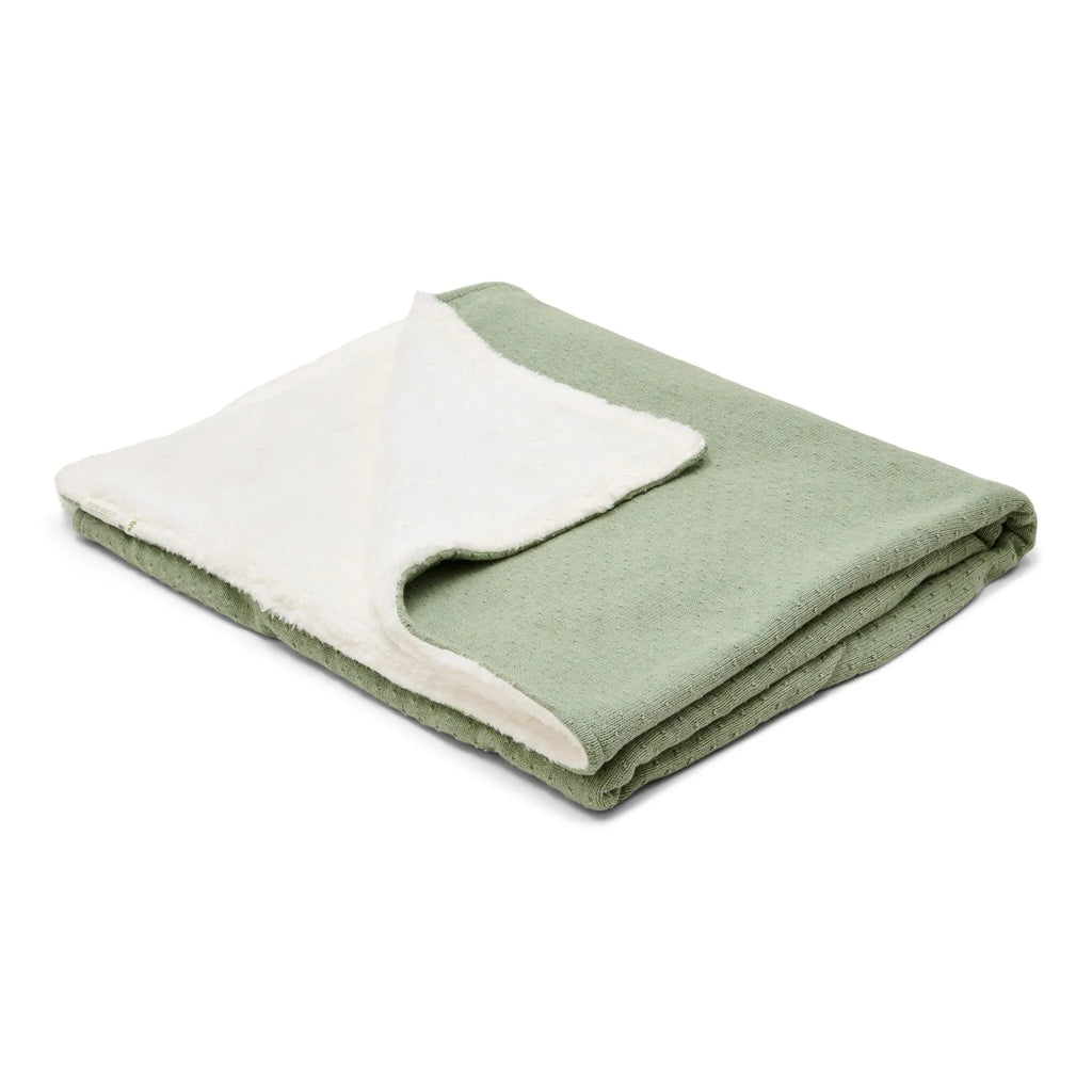 Gebreid wiegdeken - Fleece – Groen – Essentials