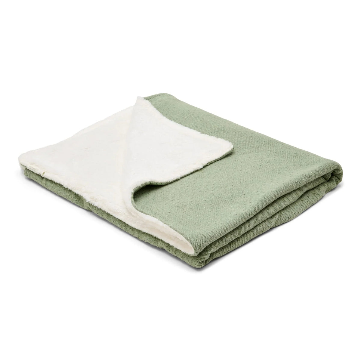 Gebreid wiegdeken - Fleece – Groen – Essentials