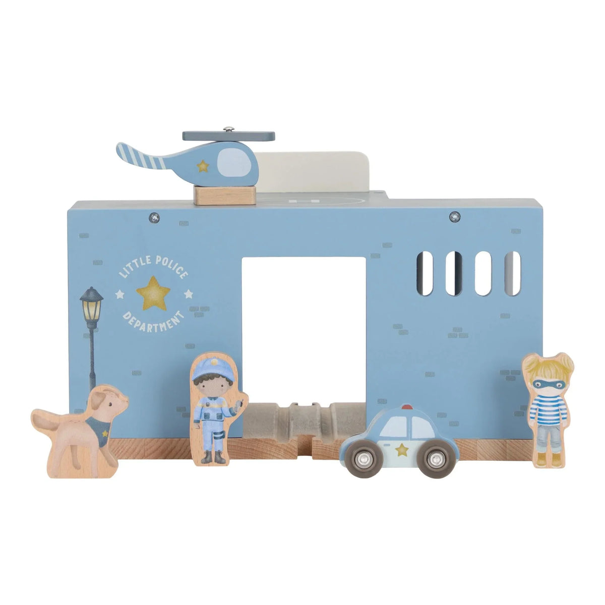 Houten politiebureau – Blauw – Essentials