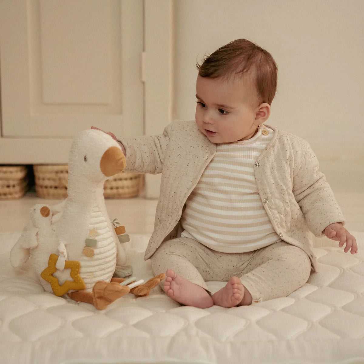 Activiteitenknuffel Gans - Wit - Little Goose