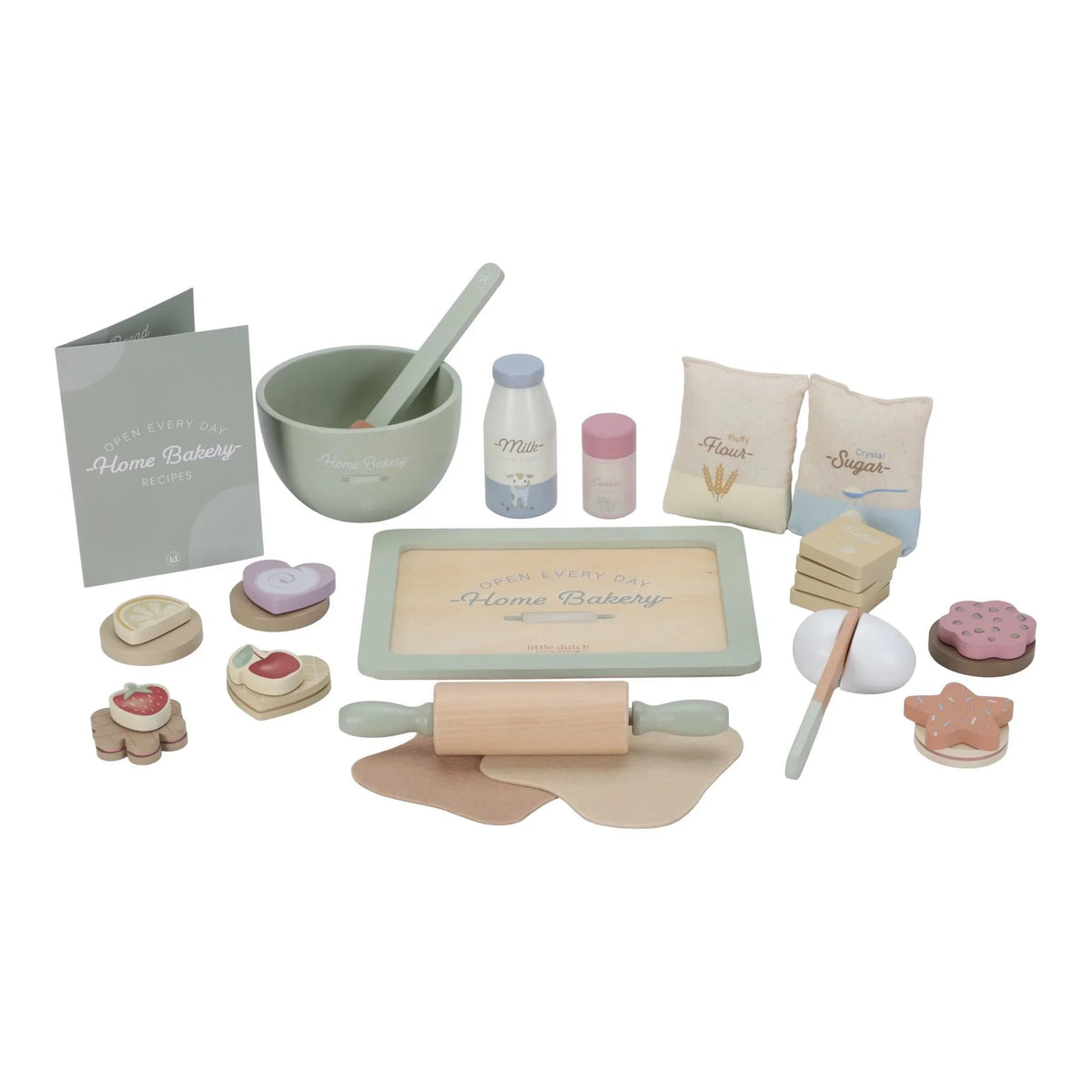 Houten bakset – Meerkleurig – Essentials
