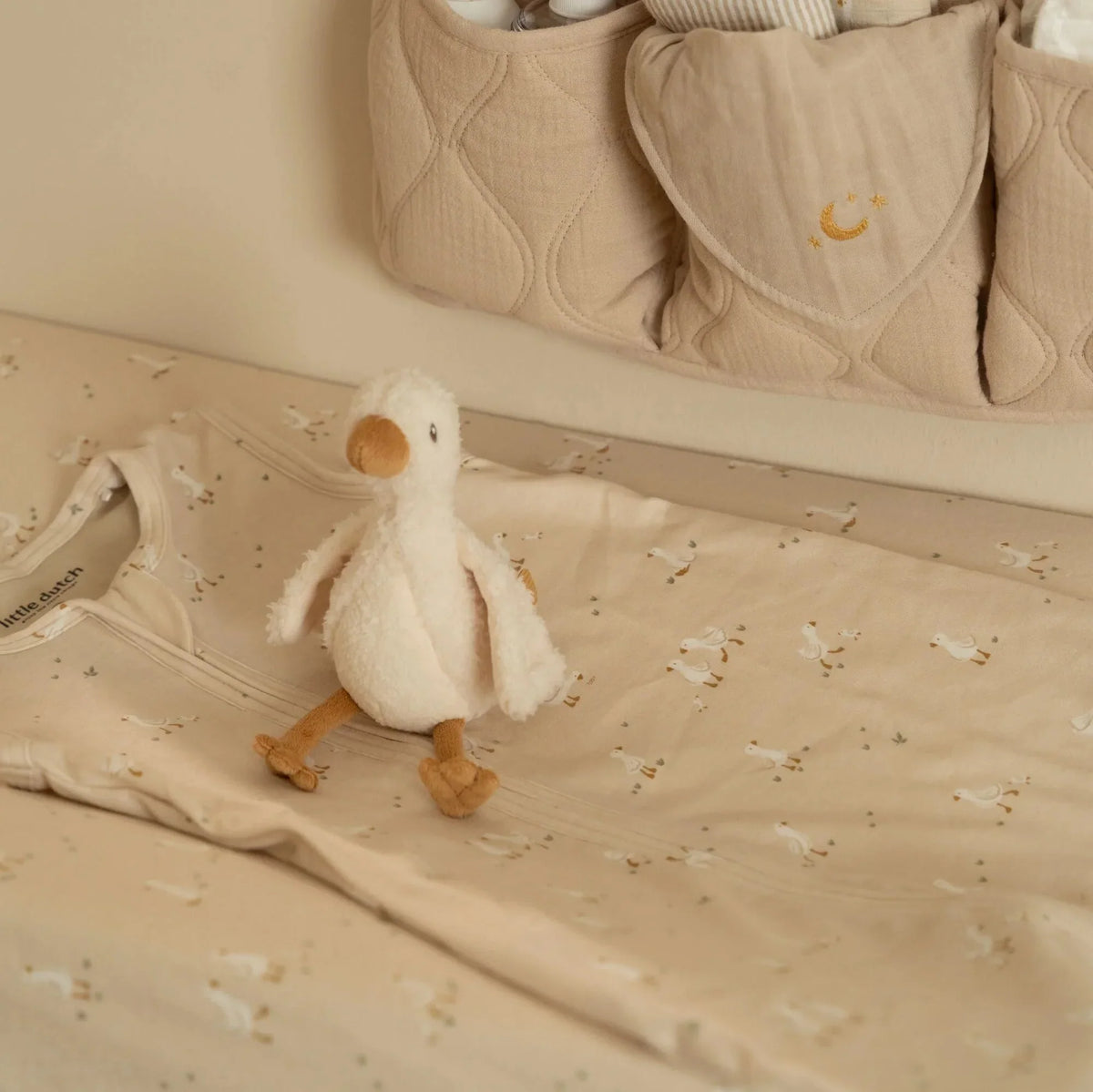 Aankleedkussenhoes - Beige - Newborn Naturals - Little Goose