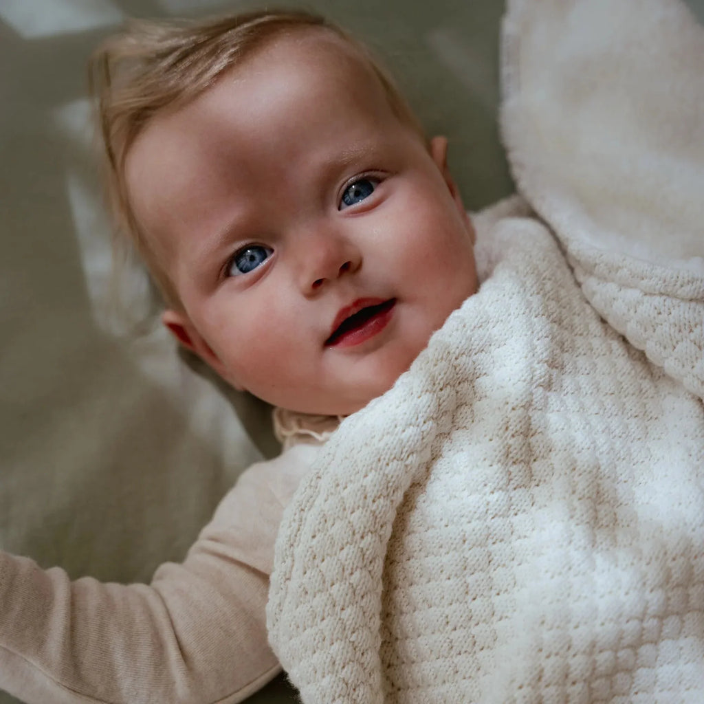 Gebreid ledikantdeken - Fleece – Wit – Essentials