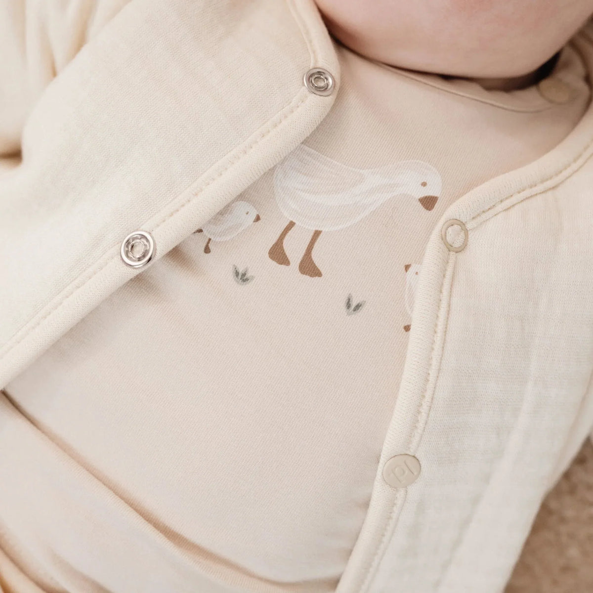 Shirt lange mouw - Zand - Newborn Naturals - Little Goose