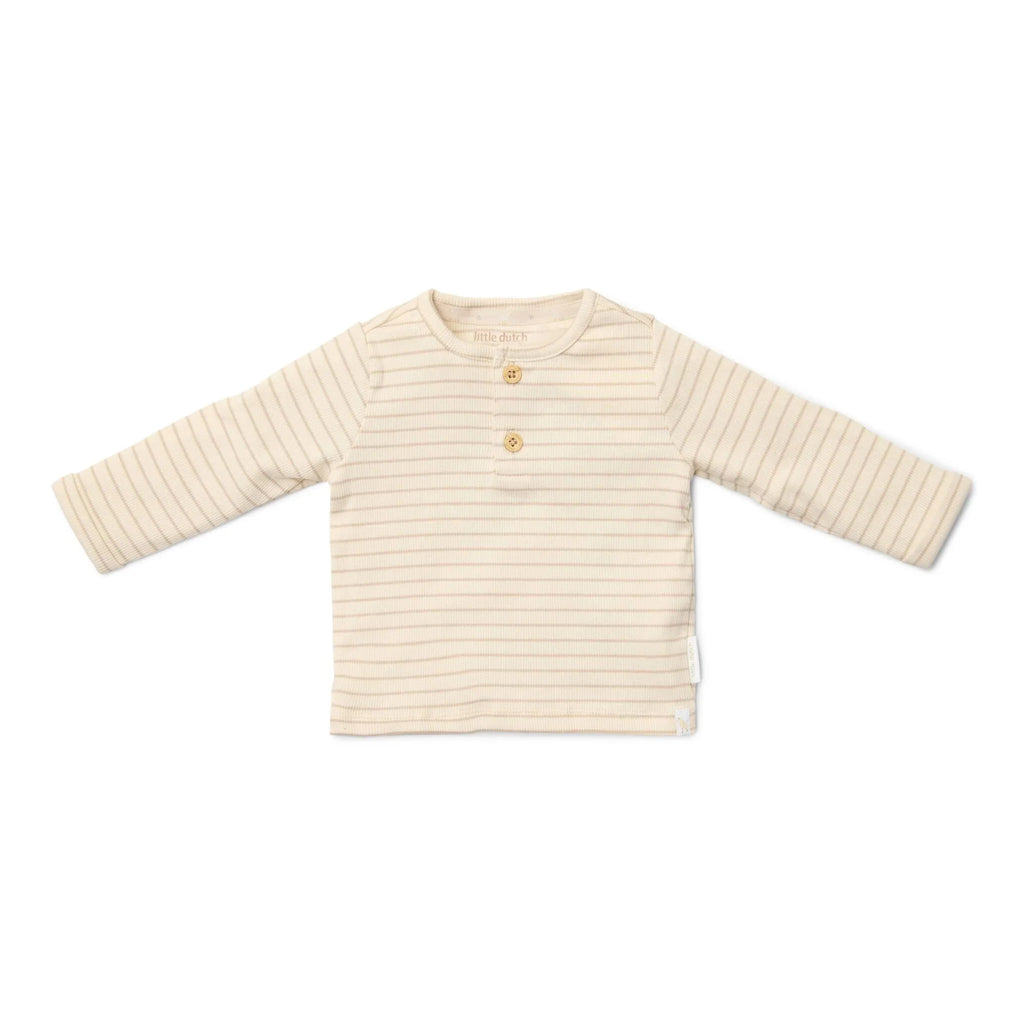 Shirt lange mouw - Beige - Newborn Naturals - Stripe