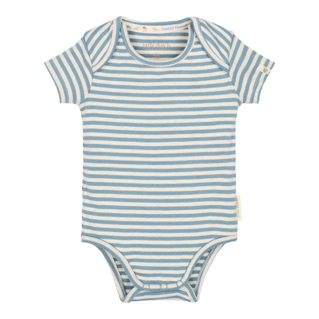 Gestreepte romper korte mouw - Blauw