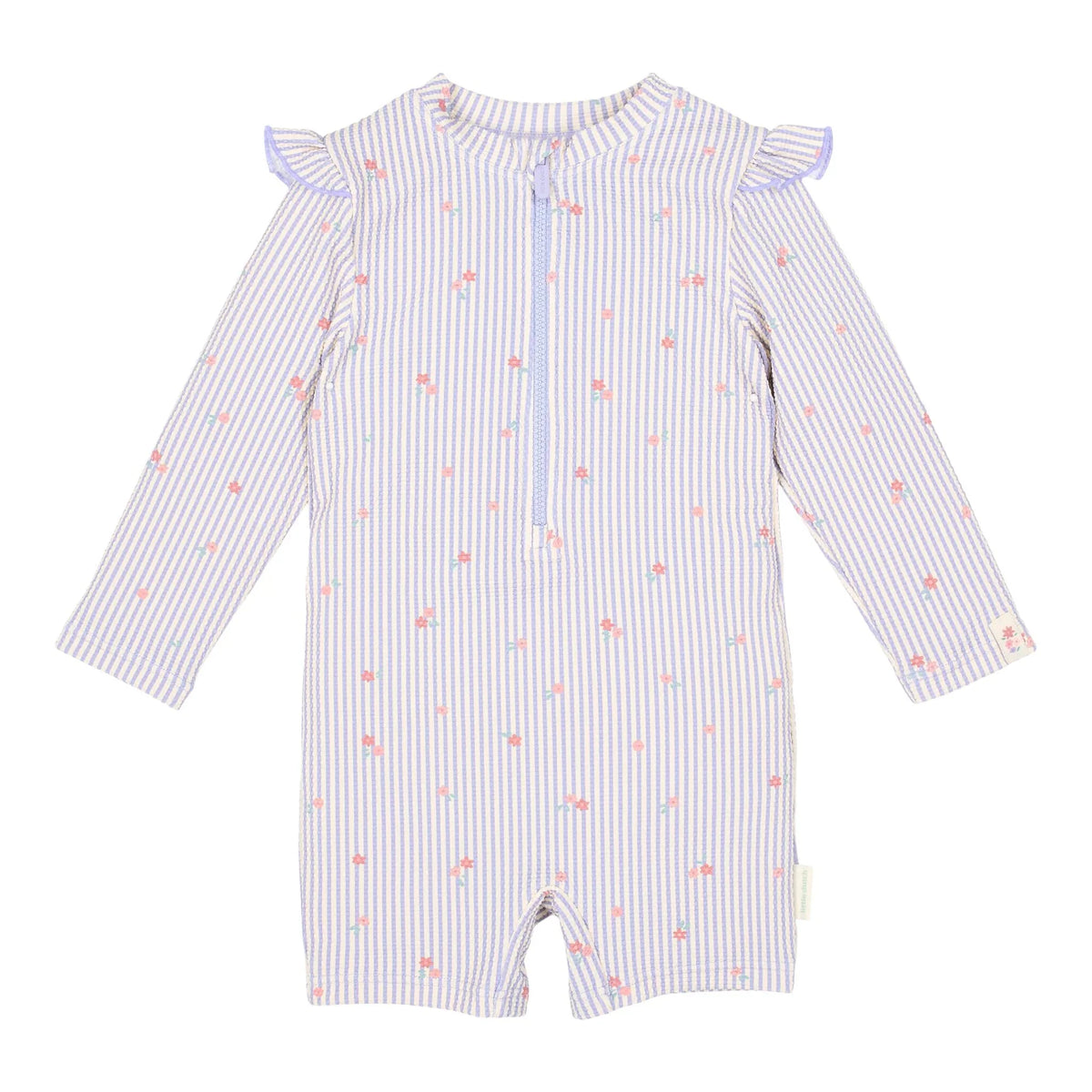 Zwempak lange mouw - UPF 40 - Paars - Dreamy Stripes