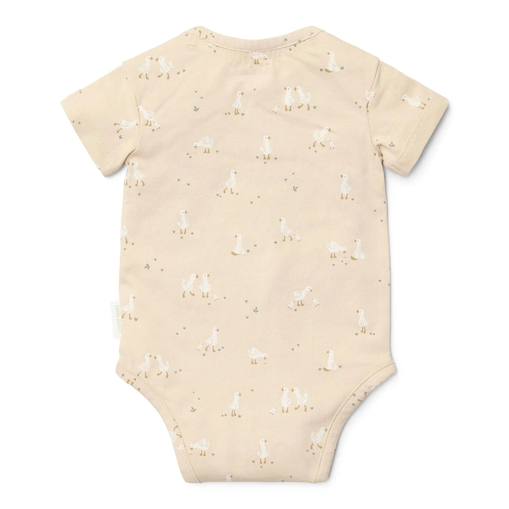 Romper korte mouw - Beige - Newborn Naturals - Little Goose
