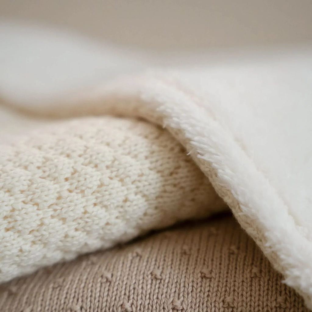 Gebreid wiegdeken - Fleece – Wit – Essentials