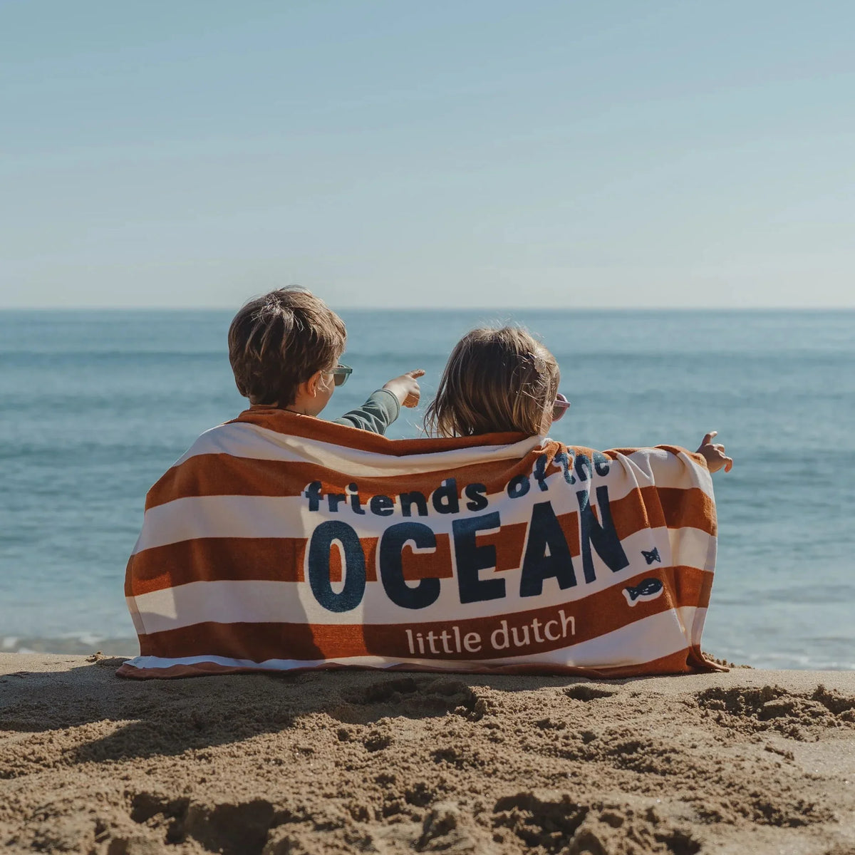 Strandhanddoek - Bruin - Ocean Brown Stripes