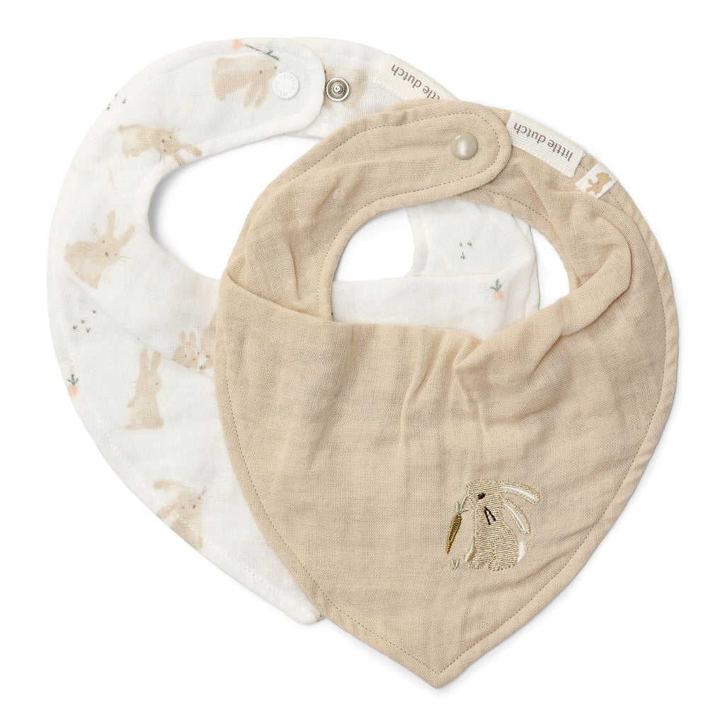 2-pack bandana slab - Wit - Newborn Naturals - Baby Bunny